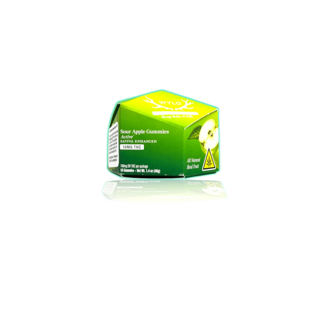 WYLD Hemp Gummies D9 THC 10mg (10ct/pk) — Sour Apple — THC GUMMIES