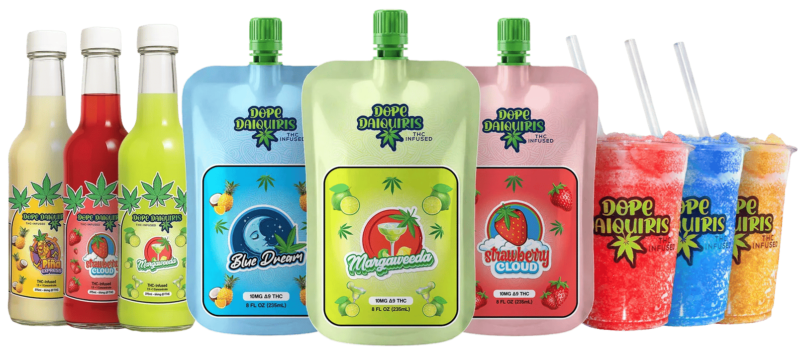 Dope Daiquiris Δ9-THC 10mg/8oz Ready to Drink Pouch — THC BEVERAGES